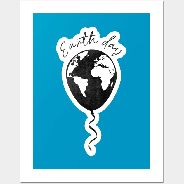 Earth Day Celebration T-Shirt Wall Art by VanDanDesigns